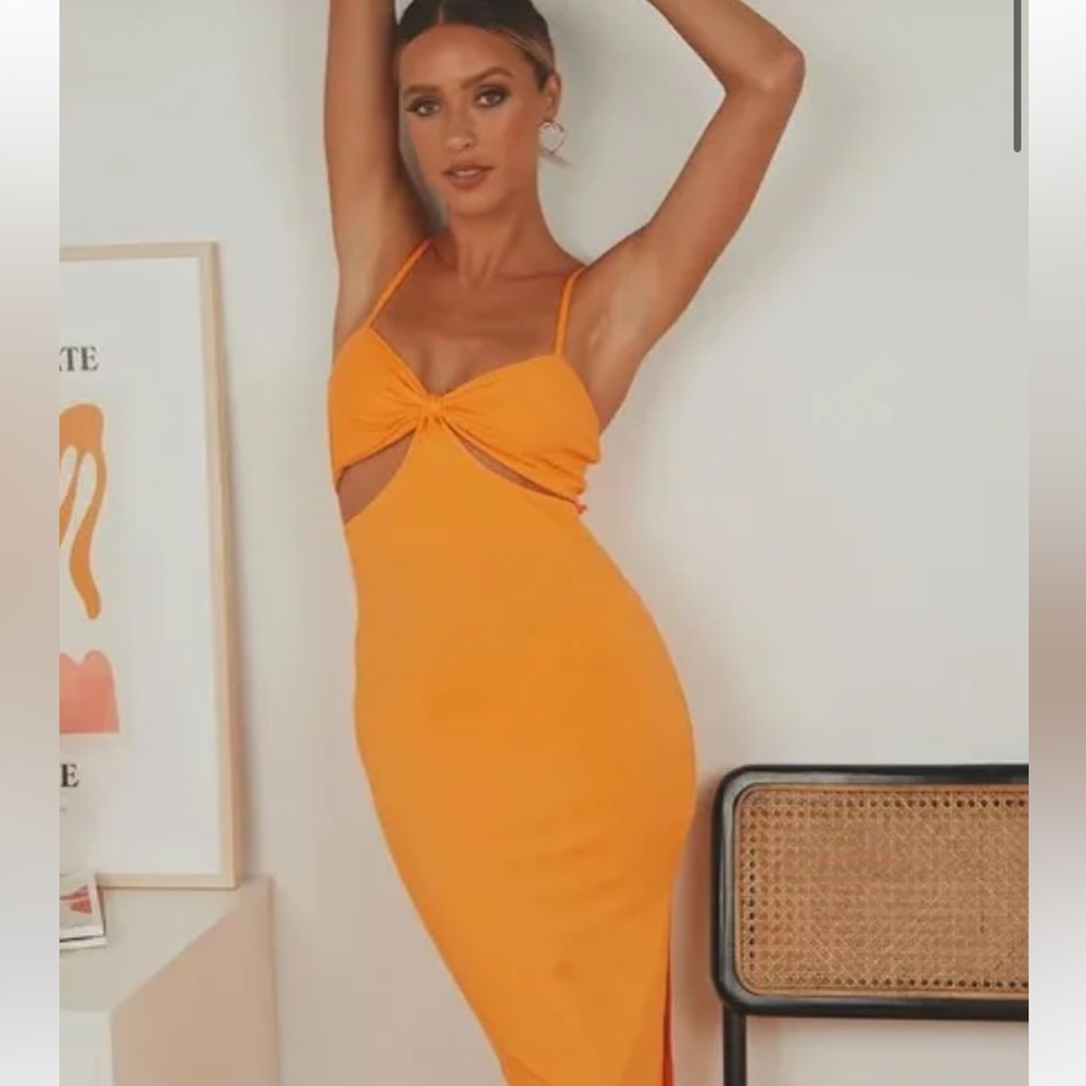 Orange Peppermayo midi dress